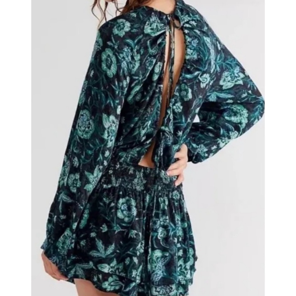 Free People NWOT Dance Til Dawn Romper Black Motif S - Picture 3 of 11